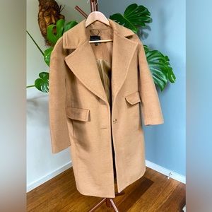Wool alpaca blend camel coat, banana republic small petite